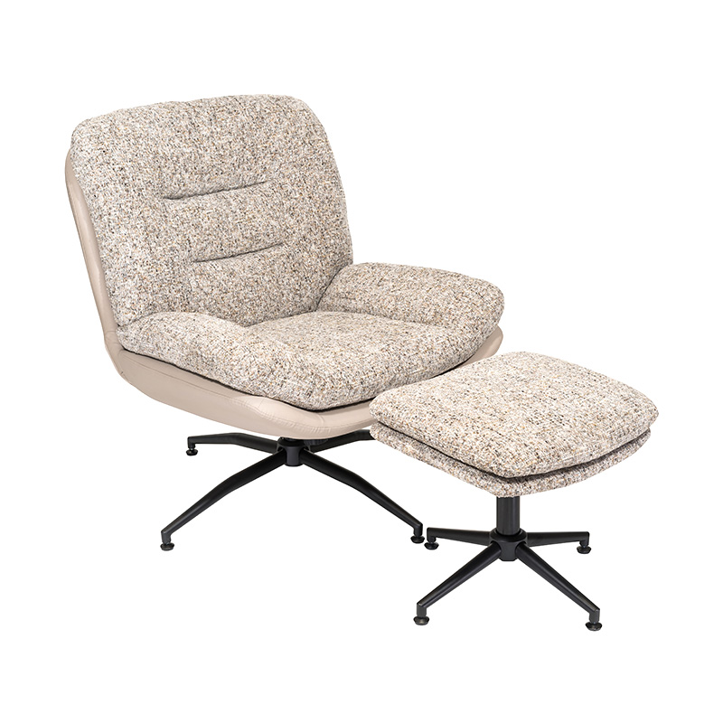 Nuevo estilo Silla de acento giratorio de tela de 360 ​​grados/salón chiar/silla ocasional con otomana/reposapiés